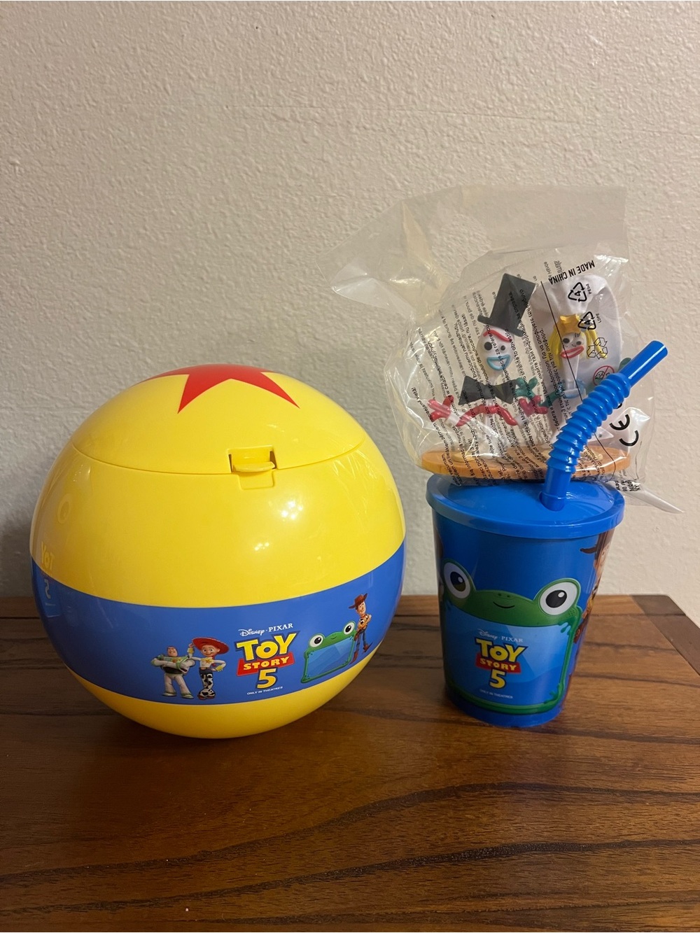 Toy Story 5 Pixar Ball Popcorn Bucket & Forky Topper Cup Set, AMC, Brand New